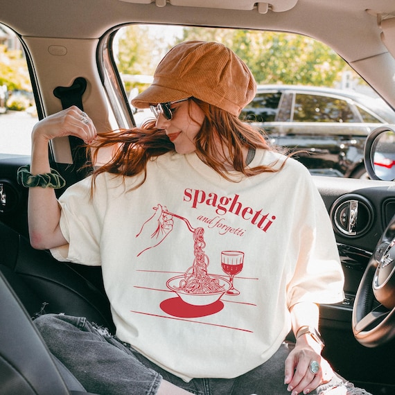 Spaghetti Shirt Spaghetti And Forgetti Shirt Funny Food Shirt Foodie Gift Vintage Graphic Tee Italian Food Lover TShirt Pizza Lover Tee