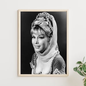 Jeannie | Beautiful Black and White Vintage Photo of Barbara Eden from I Dream of Jeannie | Digital Download | Retro Printable Wall TV Art