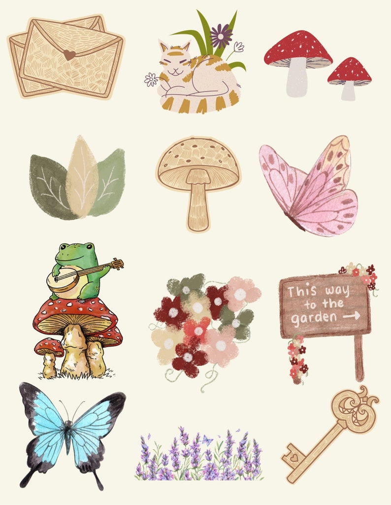 Cottagecore Goodnotes Sticker Sheet Etsy