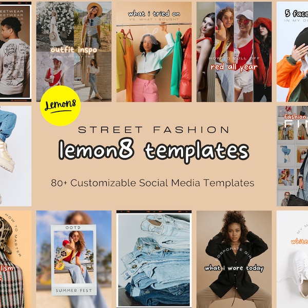 Lemon8 Fashion Post Templates | 80+ Customizable Posts for Street Fashion