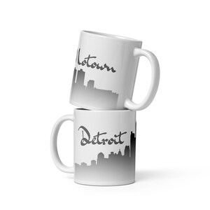 Detroit Silhouette Motown&#39; White glossy mug