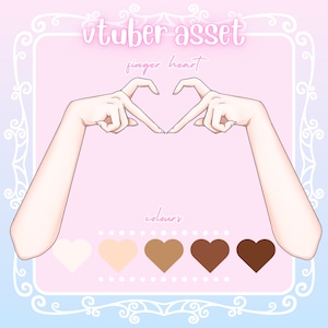 VTUBER Asset - Finger Heart Prop | Twitch | PNGtuber |