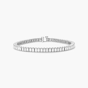 5 Ct Emerald Diamond Tennis Bracelet,Four Prong Natural Diamonds Tennis Bracelet, 14Kt Gold Genuine Natural Diamond Bracelet