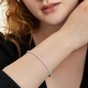 2 Ct Diamond Tennis Bracelet,Four Prong Lab Created Diamond Tennis Bracelet, 14Kt Gold Genuine Natural Diamond Bracelet