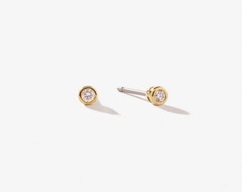 0.20Ct Diamond Earrings, 14Kt Gold natural Diamond Earrings, Gold Diamond Earrings,Natural Diamond Studs