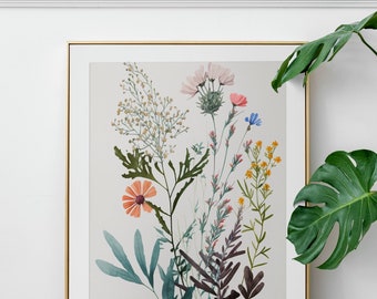 Wildflower Print, Botanical Digital Download