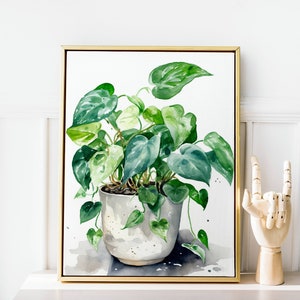 Watercolor Golden Pothos, Digital Download Botanical Art