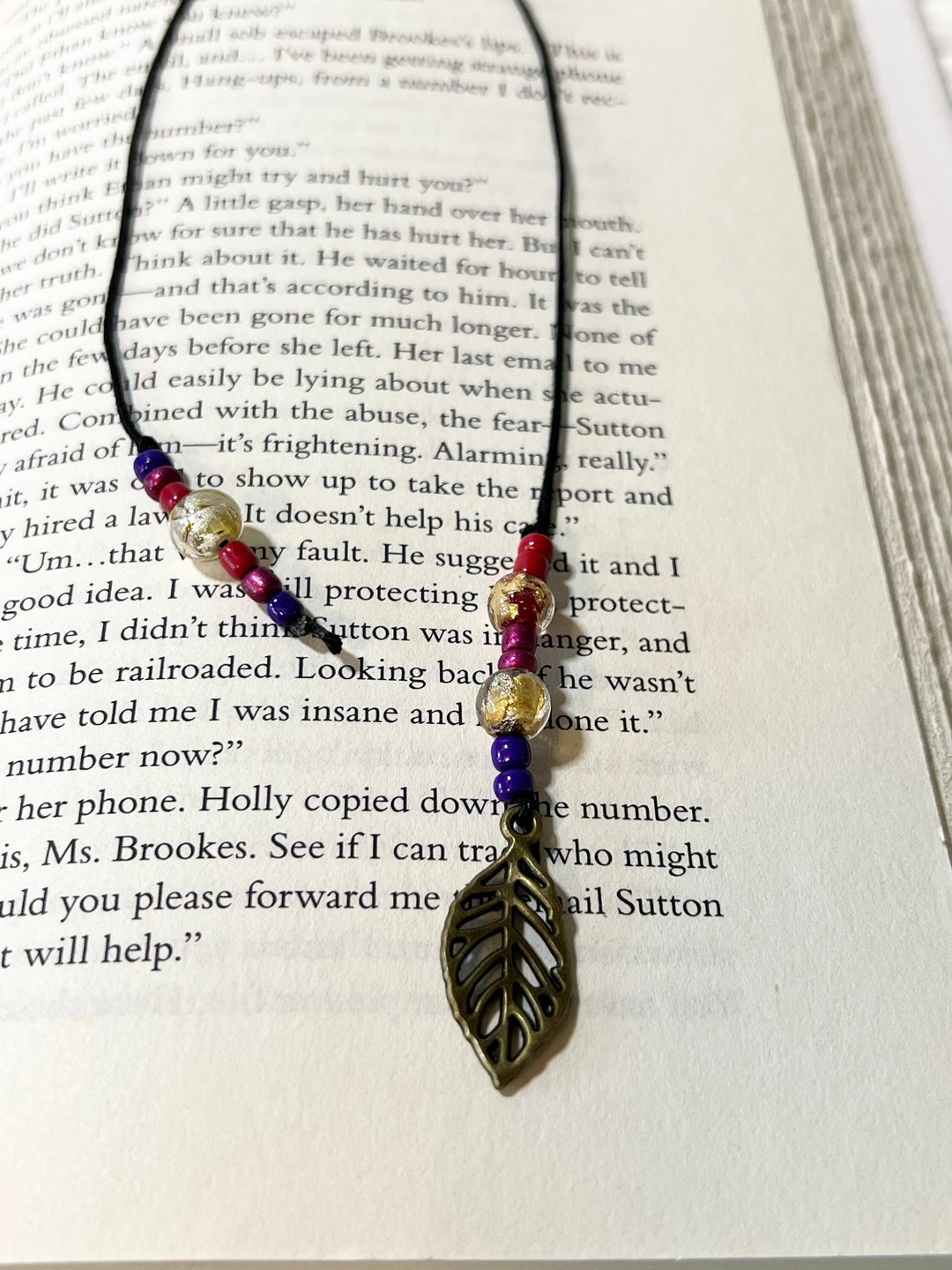 Minimalist Gold Leaf 10 String Bookmark Etsy