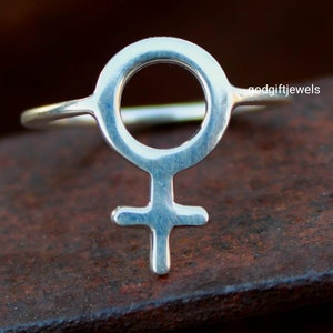Female Symbol Ring, 925 Sterling Silver Ring, Female Empowerment, Female Symbol, Feminist Jewelry, Venus Symbol, Woman Symbol, Feminism Gift
