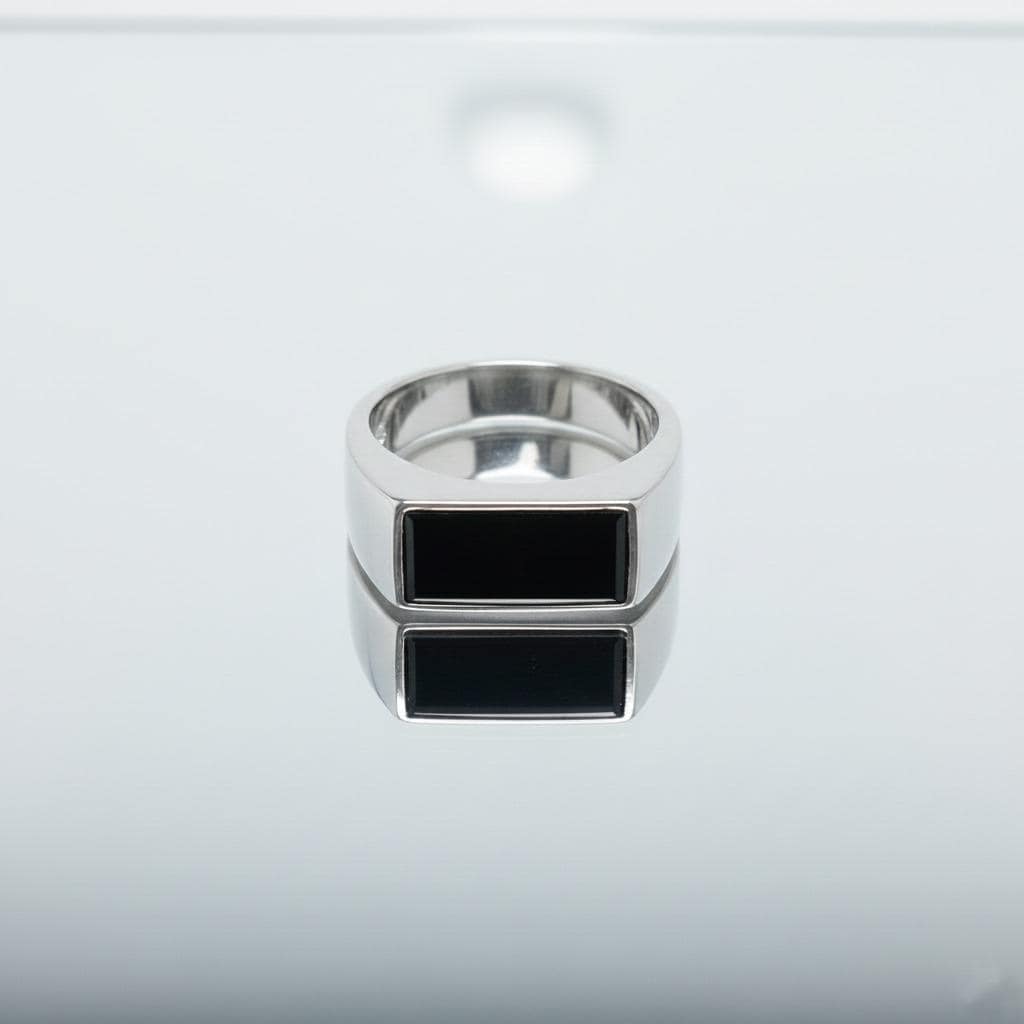 Rectangular Obsidian Ring Black Obsidian Ring 925 Sterling Silver Ring - Rectangular Stone - Etsy