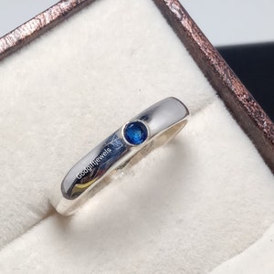 Blue Topaz 925 Sterling Silver Ring: Anime Promise Ring