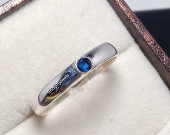 Blue Topaz 925 Sterling Silver Ring: Anime Promise Ring