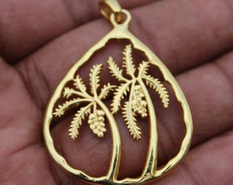 Ciondolo con palma in oro: gioielli in argento sterling per spiaggia tropicale