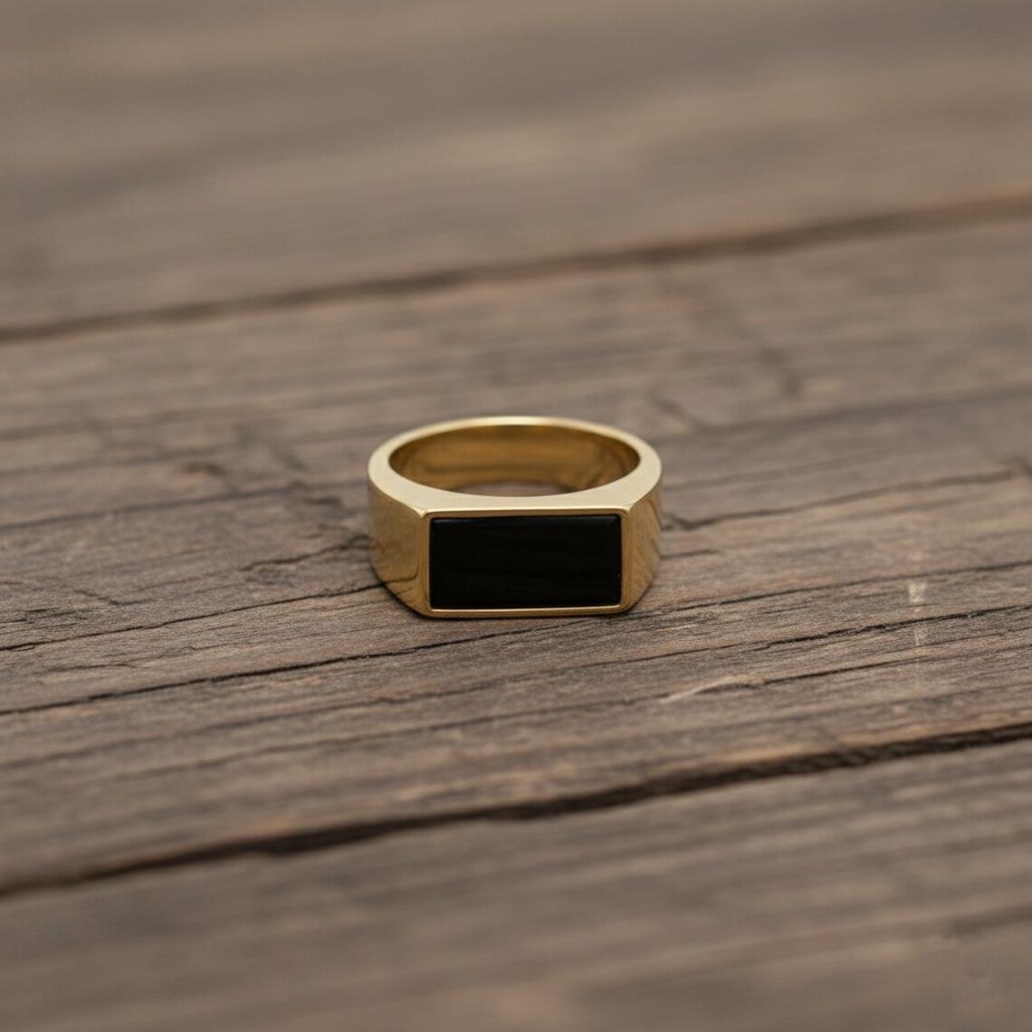 Rectangular Obsidian Ring Black Obsidian Ring 925 Sterling Silver Ring - Rectangular Stone - Etsy