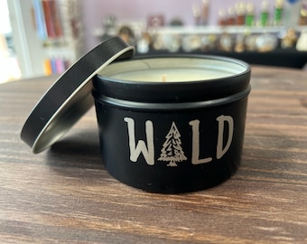 Wild Small 8 oz. Candle in a Black Metal Tin