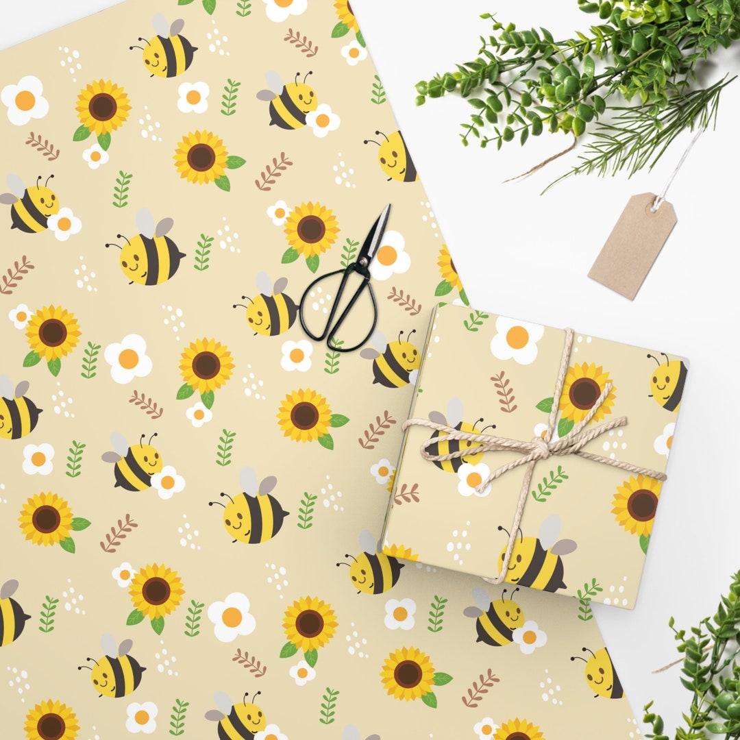 Bee Wrapping Paper, Gift Wrap, Mothers Day Gift, Holidays