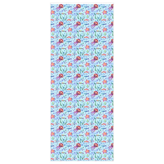 Mod Octopus Sea Themed Gift Wrap Sheets Farmhouse Wrapping Paper 