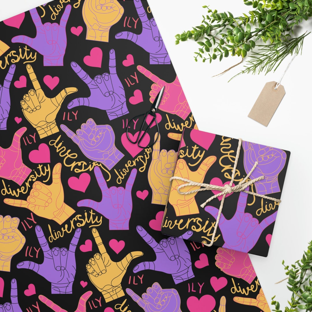 ASL Wrapping Paper, Fathers Day Wrapping Paper, Mothers Day Gift Wrap