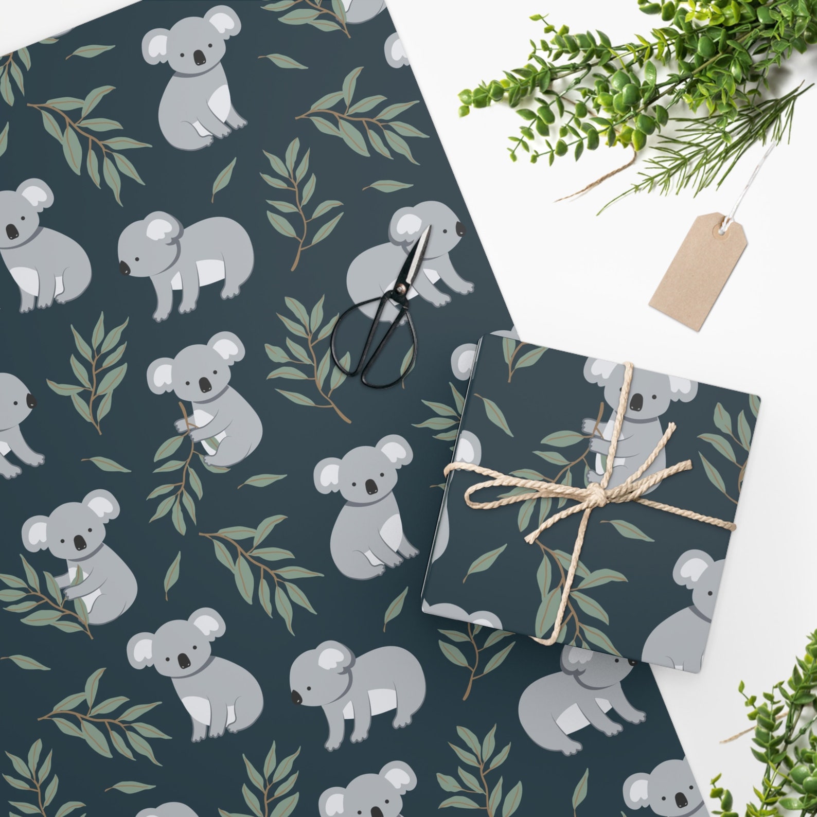 Koala Wrapping Paper Baby Boy Gift Wrap Baby Shower Kids Etsy