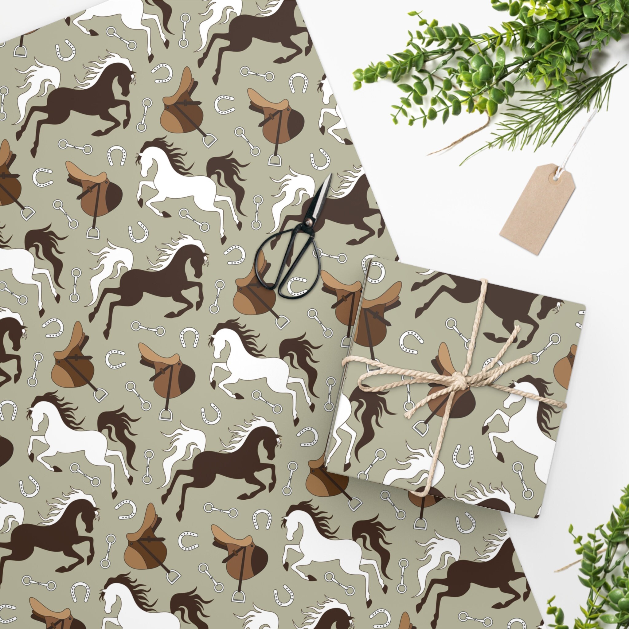 Horse Christmas Wrapping Paper Roll, Pony Christmas Wrapping Paper, Kids  Pony Christmas Wrapping Paper, Fun Christmas Gift Wrap, Horsey Xmas 