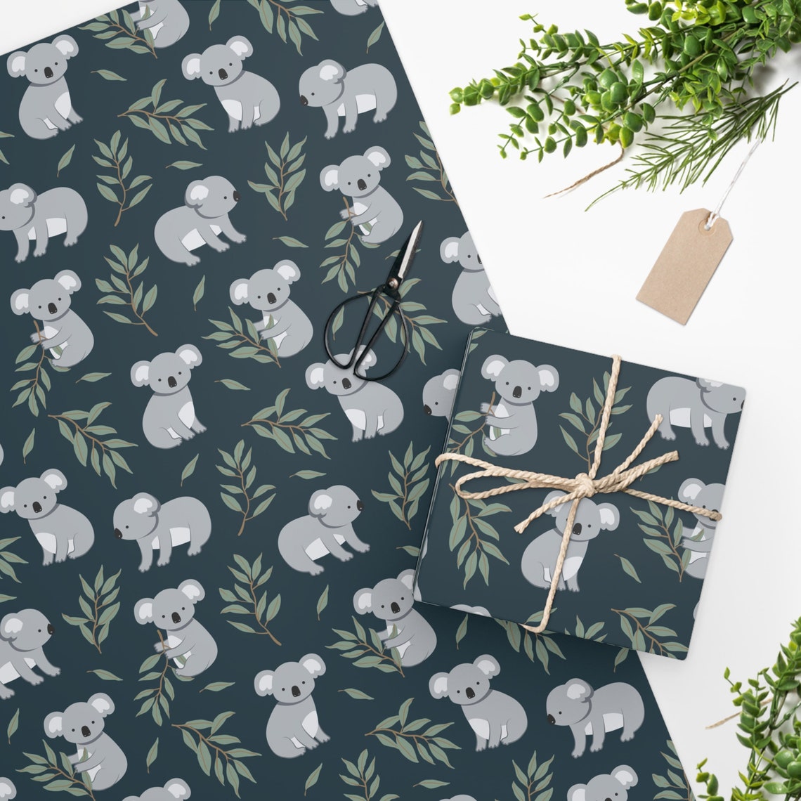 Koala Wrapping Paper Baby Boy Gift Wrap Baby Shower Kids Etsy