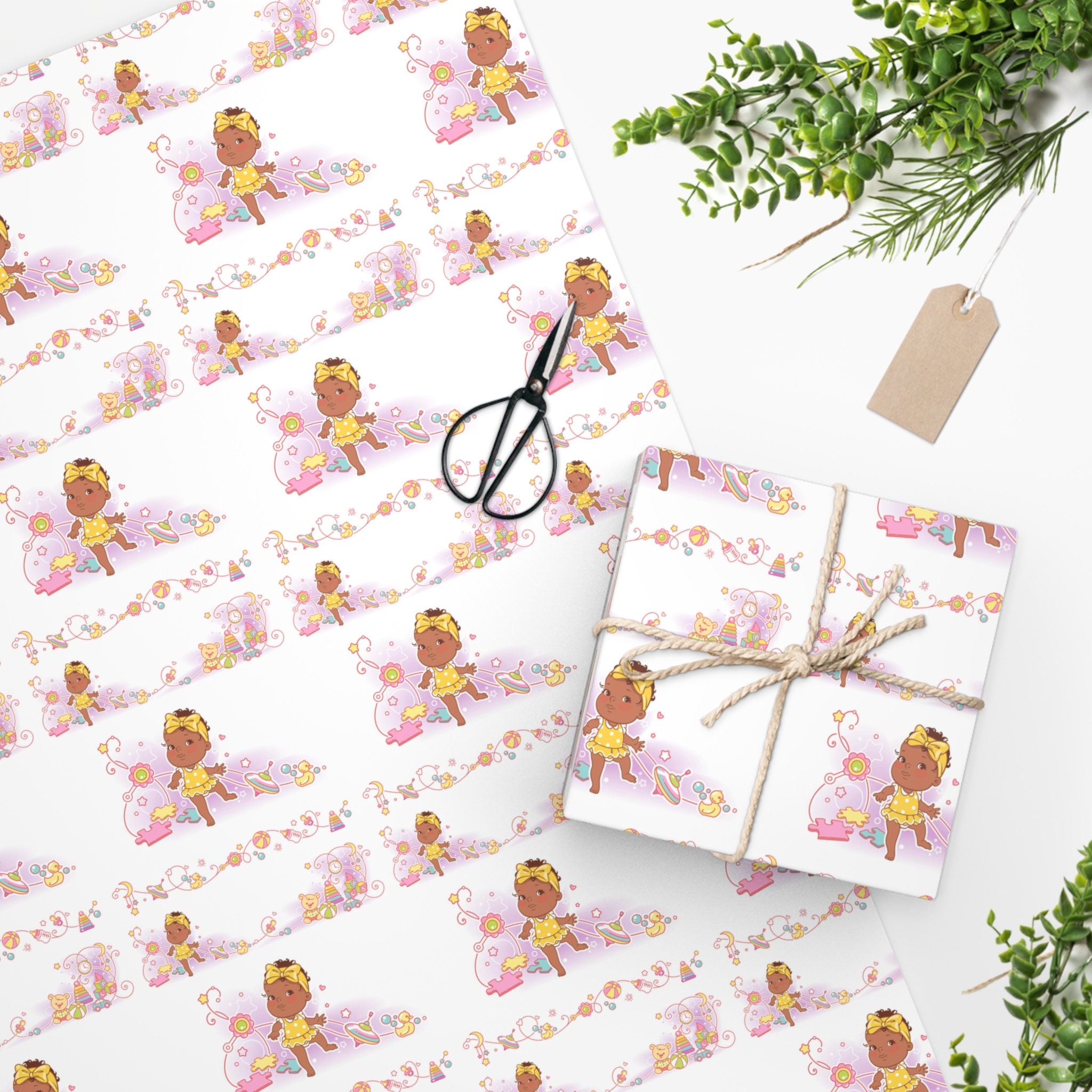 Baby Girl Gift Wrap, Baby Shower Gift Wrap, Wrapping Paper Roll, Baby Girl  Wrapping Paper, Gift Wrap for Baby Girl