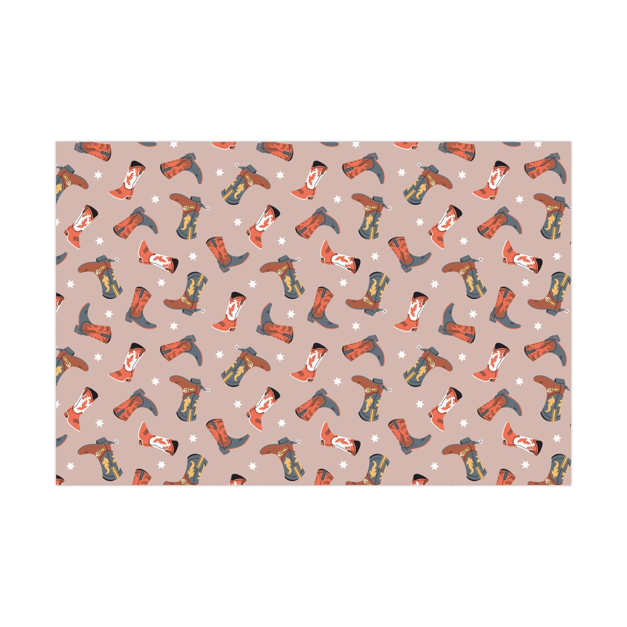 Cowboy Boots Wrapping Paper Cowboy Gift Wrap Western Theme Etsy