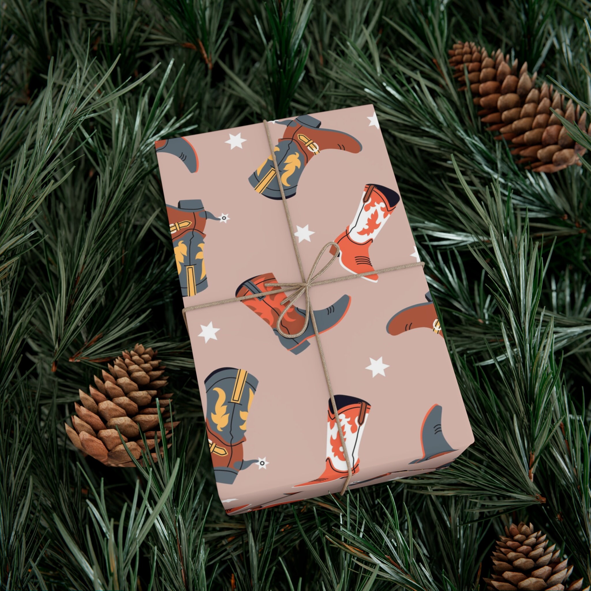 Cowboy Boots Wrapping Paper Cowboy Gift Wrap Western Theme Etsy