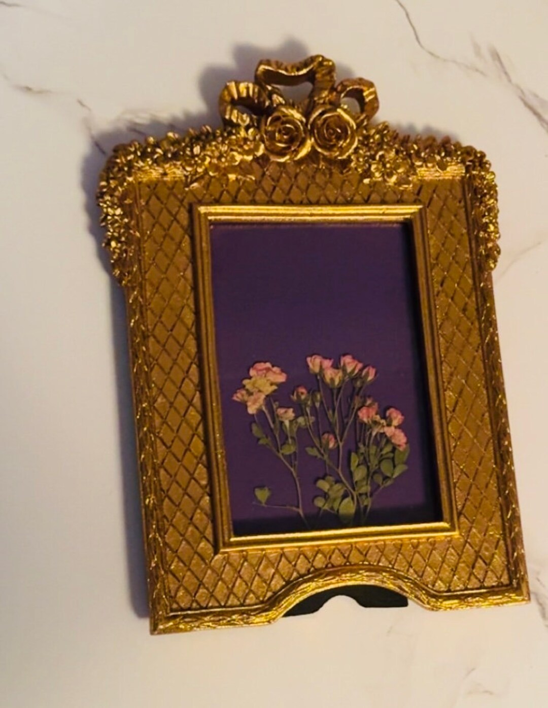 Gold Antique Style Ornate Vintage Frame Botanical Art in Plum Little ...