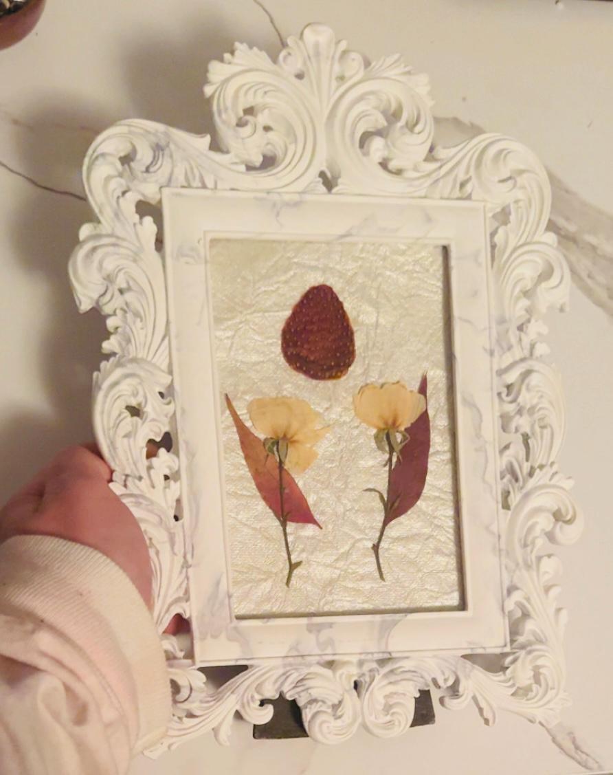 Antique Style Ornate Vintage Frame in White With Marble Pattern Pressed ...