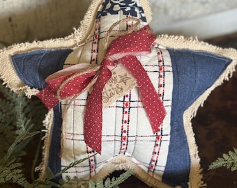 PRE-ORDER MEDIUM Handmade Quilted Star Pillow| Vintage Inspired Star Pillow|Farmhouse Pillow| Primitive