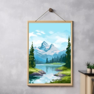 Nature Painting Print, Bob Ross Style, of My Original Oil Painting Winter  Paradise -  Denmark