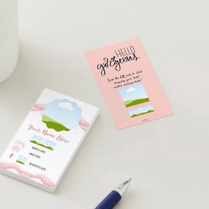 Custom Business Card Template, Beauty Business Card Template, QR code business card, Pink Business Card, Double sided - INSTANT DOWNLOAD