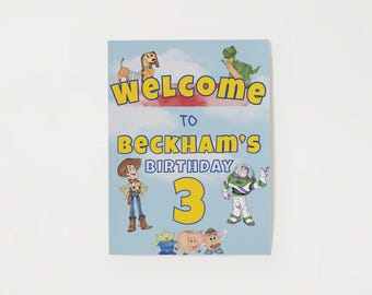 Toy Story Inspired Birthday Party Welcome Sign | Customizable for Any Age | Printable Birthday Decor