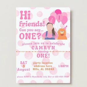 Ms. Rachel First Birthday Invitation Template | Editable & Printable | Instant Download | Can You Say One Ms Rachel Inspired Party Invite