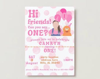 Ms. Rachel 1st Birthday Invitation Template | Editable, Printable (Digital Download)