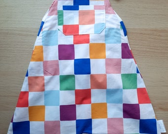 Summer Short Harem-Style Overalls | Multi-coloured Check | Organic Cotton | Handmade Baby & Kid's Overalls