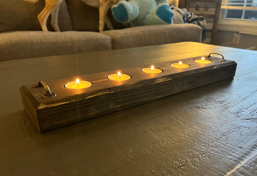 Tea Light Candle Holder Rustic Brown Candle Holder Etsy