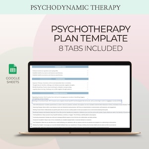 Psychodynamic Therapy Plan Template for Mental Health Professionals Structuring Goals Interventions Case Notes Printable Counseling Resource