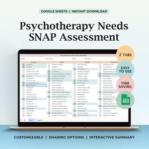 SNAP Assessment, Mental Health Snap Assessment, Counseling, Behaviour Assessment, Psychological Assessment, Diagnostic tool, Therapist Tool