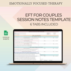 Emotionally Focused Therapy Notes EFCT Session Template Couples Counseling Tool Marriage Support EFCT Questions Therapy Documentation Format