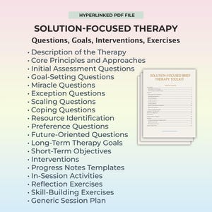 SFBT Therapiefragen Lösungsorientierte Psychotherapie Anleitung Sitzungsplan SFBT Ziele Ziele Eingriffe Therapeut Ressourcenpaket PDF