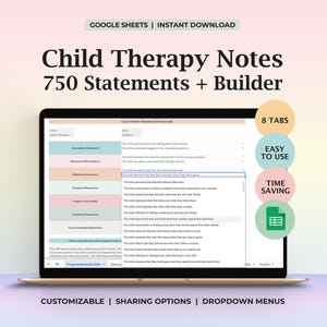 Child Therapy Progress Notes Case Management Template Therapy Statements Counseling Session for Kids Counselor Note Therapist List Form