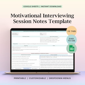 Motivational Interviewing Notes Template Schema Therapy Session Maladaptive Schemas Psychology Counseling Progress Sheet Therapy Template