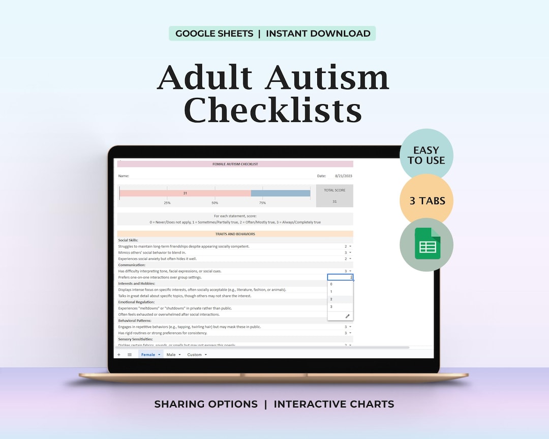 Autism Testing Checklist Autism Spectrum Test for Adults Mental Health ...