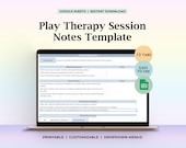 Play Therapy Session Notes Template, Play Therapy Notes, Children Therapy, Therapy Template, Therapeutic Play, CCPT, Therapy Progress Notes