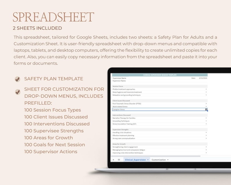 Clinical Supervision Template, Supervision for Therapists, Supervision