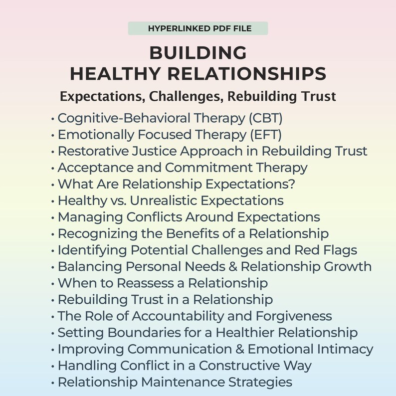Couples Counseling PDF Healthy Relationship Guide Trust Building Workbook Communication Skills Conflict Resolution Intimacy Exercises Tools image 1