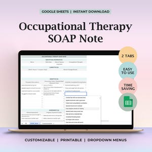 Occupational Therapy Progress Notes Template Editable Log for Students and Clinicians OT Charting Goal Tracking Rehab Documentation Sheet