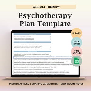 Sjabloon voor behandelplan voor gestalttherapie Bewerkbare therapeutspreadsheet voor geestelijke gezondheidsdoelen Hulpmiddel interventies en sessievoortgangsnotities